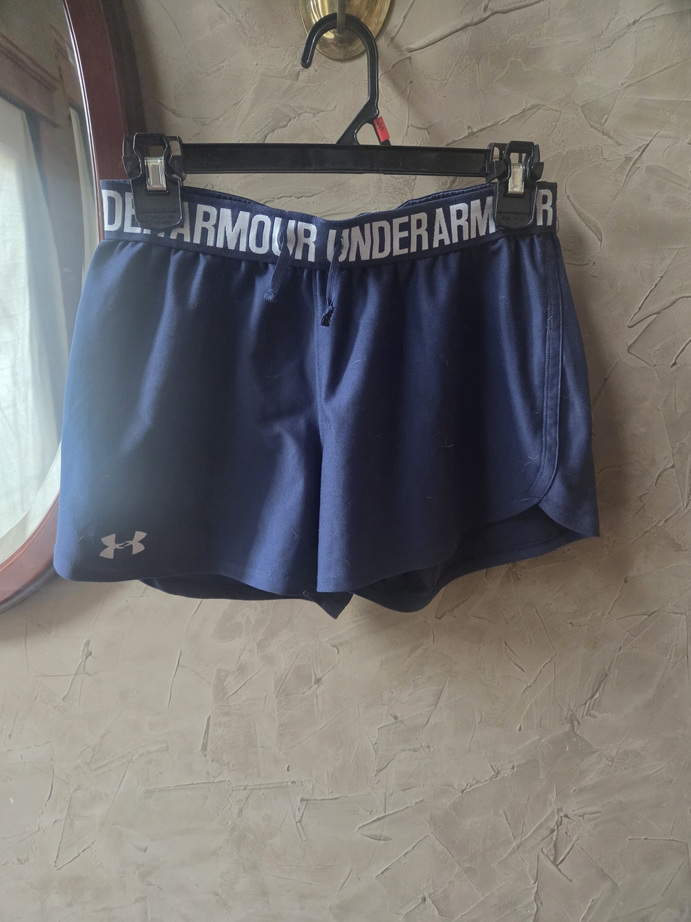Under Armour Navy Blue Women's Athletic Shorts with Branded Waistband